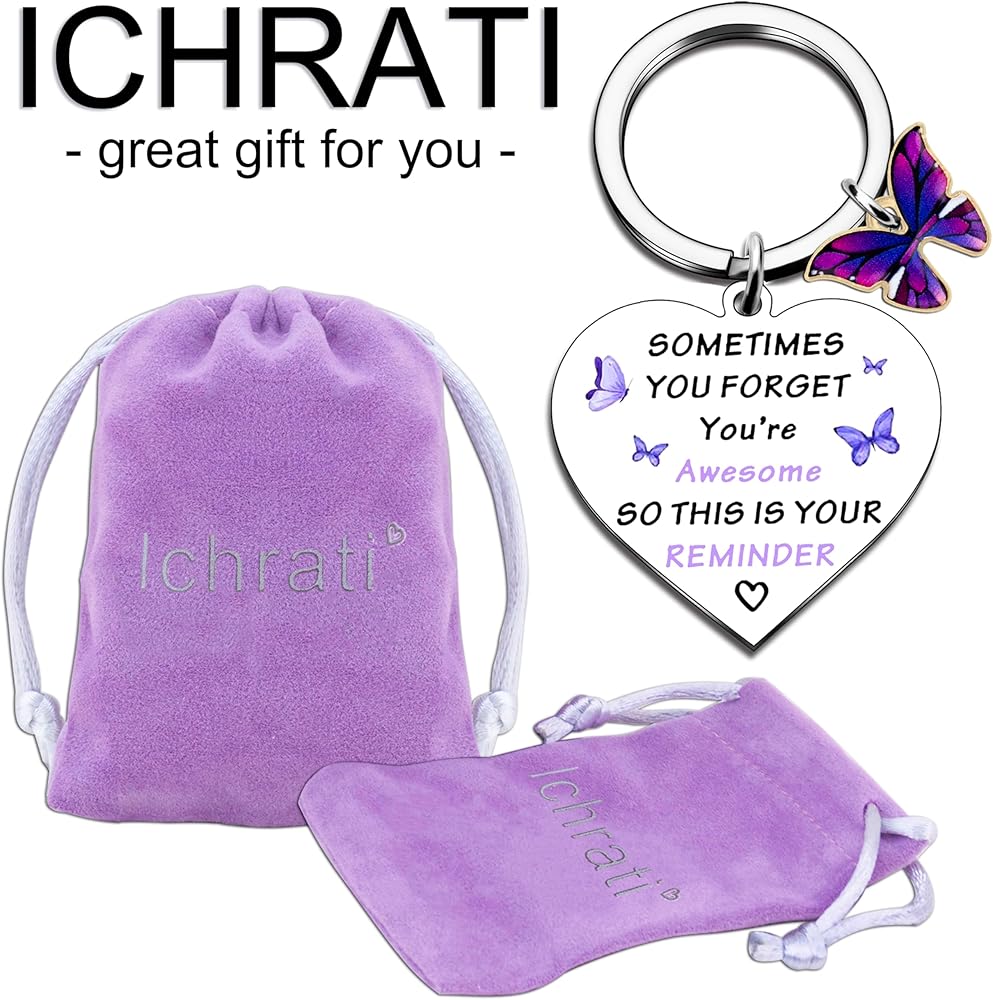 Regalos Morados Para Mujeres, Regalo Inspirador De Mariposa Para Niñas, Mujeres, Día De La Madre, Regalos Motivacionales De Aliento A Veces Te Olvides De Eres Impresionante, Llavero Pequeño