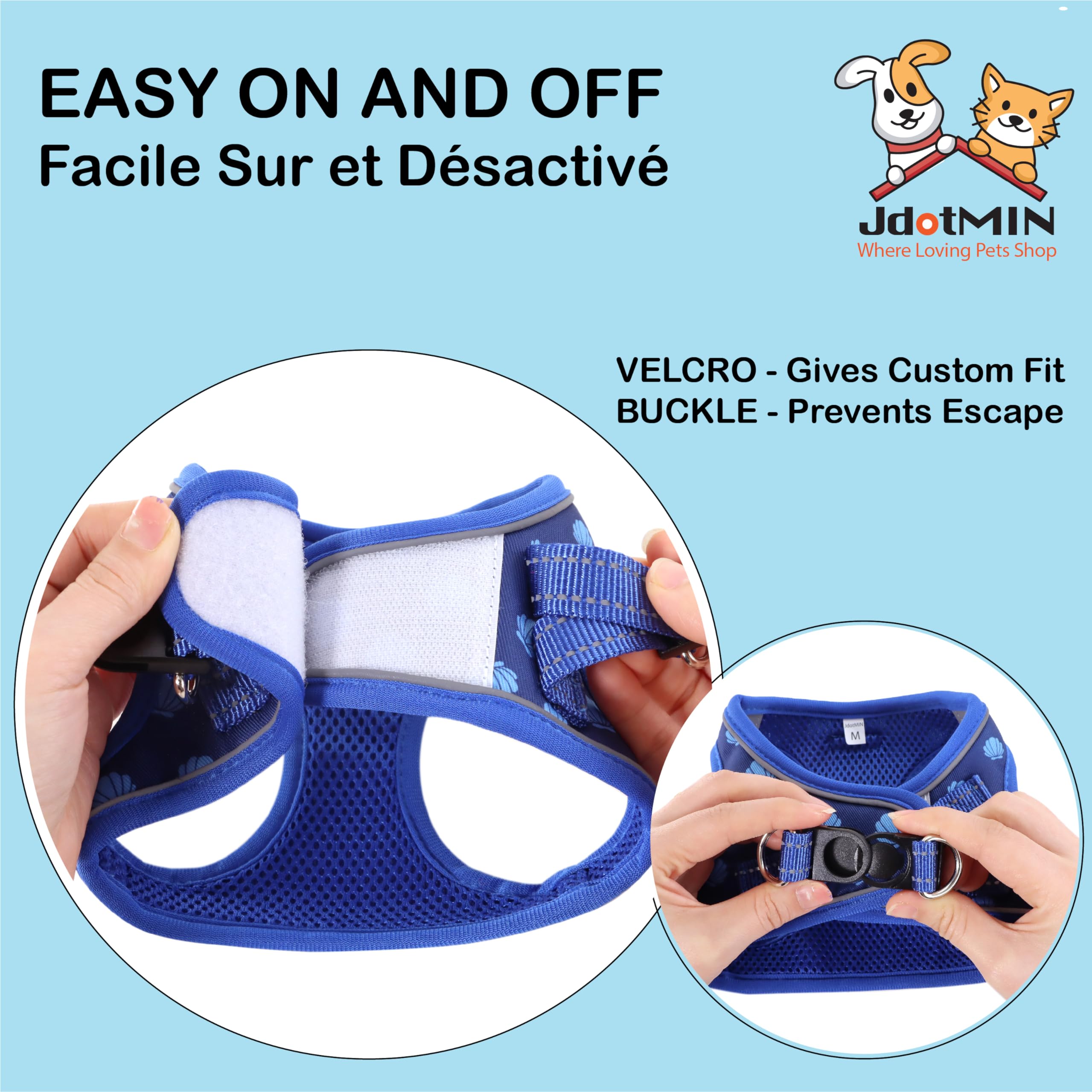 JdotMIN Plaid Dog Harness and Leash Set, Extra-Small/Small to Medium Dog and Cat Vest Harness No Pull, Escape Proof - Image 4