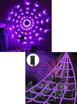 LCHUANG Halloween Decorations Spider Web Lights