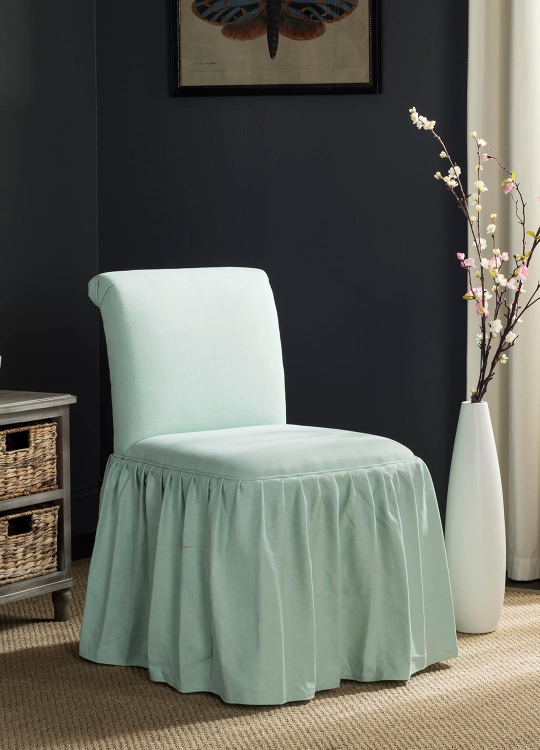 SAFAVIEH Mercer Collection Ivy Robins Egg Blue Vanity Chair, Standard