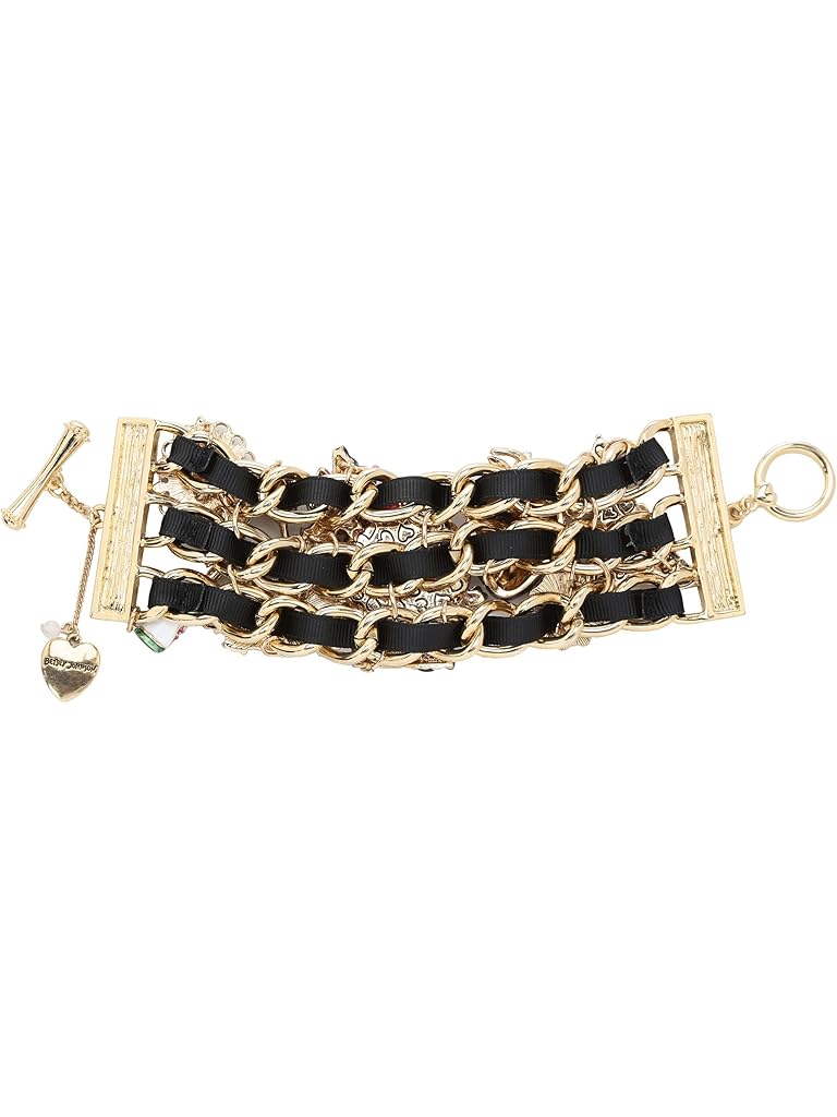 Betsey Johnson Paris Is Always A Good Idea Cat Charm Wide Toggle Bracelet