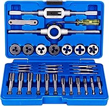 GreeSuit 32Pcs Tungsten Alloy Steel Wrench and Die Set, Metric Screw Thread Set, Cutting Tool with Taper Drill and Wrenches with Storage Case