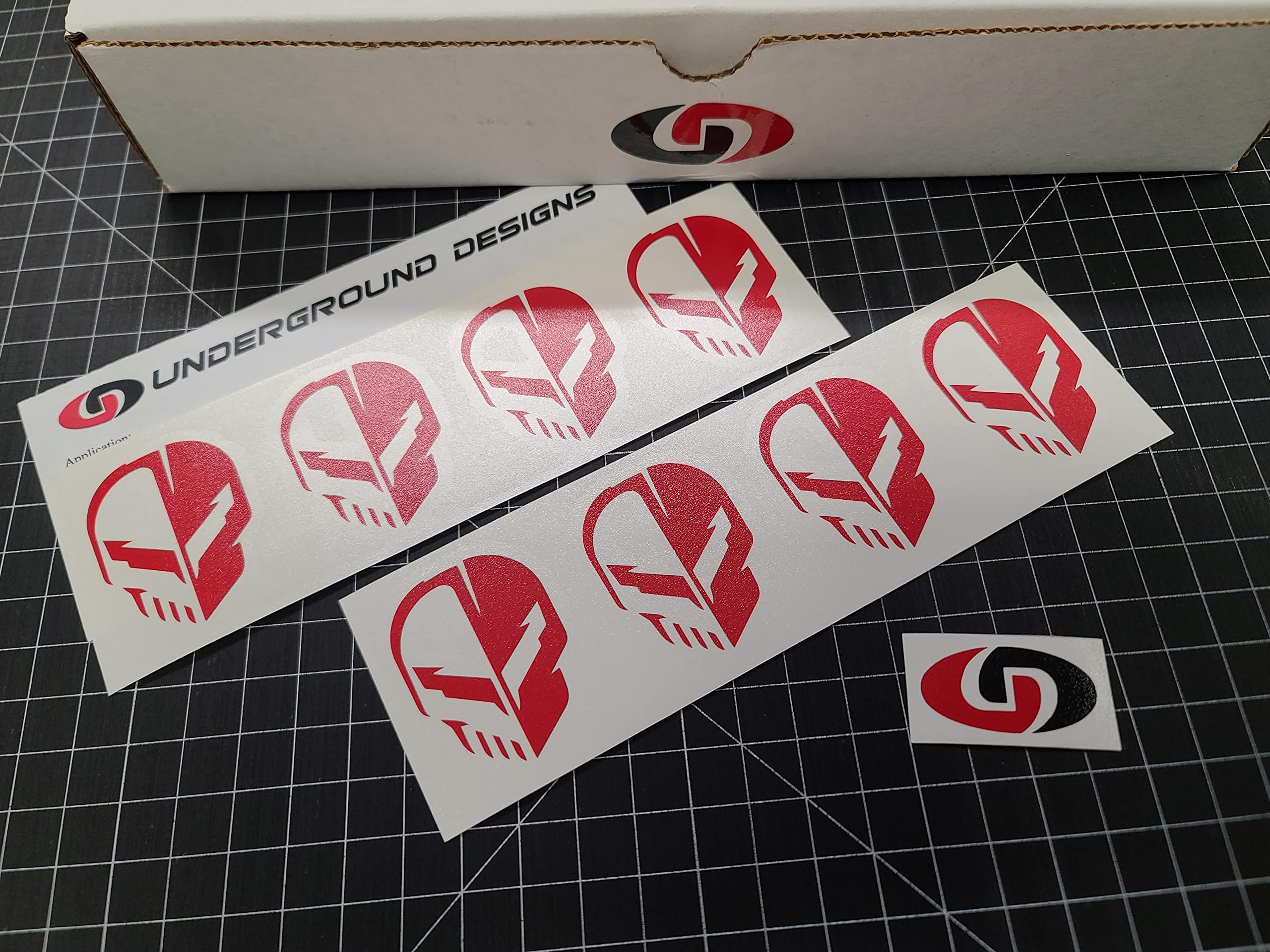C8 Mini Skull Decals (2-Pack) Jake Skull Racing Sticker 6.2L V8 Stingray Corvette Z06 5.5L 1LT 2LT 3LT LT2 LT6 Select Color: (Gloss Red, 8)