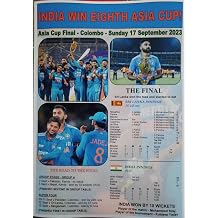 Assorted India Cricket 2023 Asia Cup winners - souvenir print