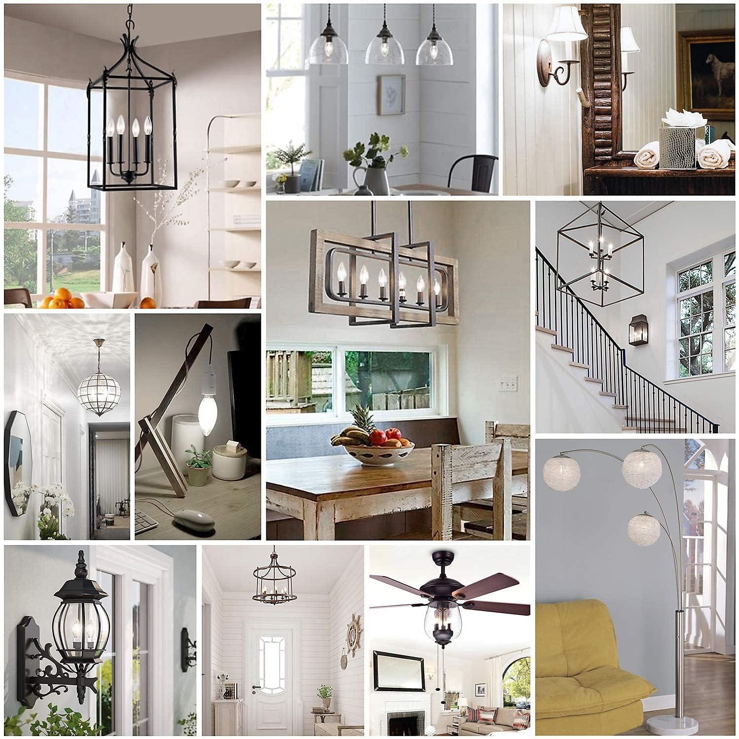 E12 LED Candelabra Bulb 8W,100W Equivalent Dimmable Chandelier Edison Light Bulbs,5000K Cool White b11 Vintage LED Filament Vintage Candle Bulb with Decorative,No Flicker,(4.84in),4-Pack.