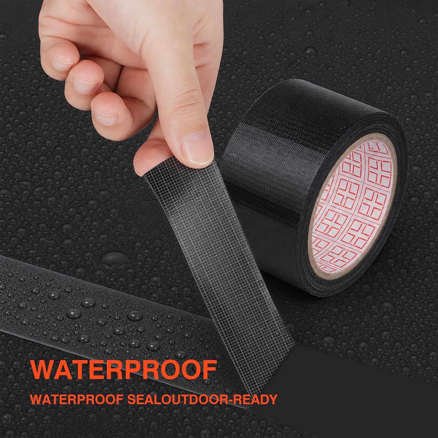 Black Duct Tape, Strong Adhesive & Easy Tear, 2 Inch x 22 Yard