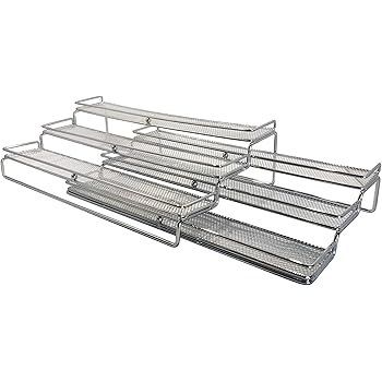 Amazon Com Expandable 15 30 Wide Spice Rack With Guard Rail Pantry Cabinet Organizer And Storage Organization Display Spice Or Medicine Bottles For Under Sink Counter Shelves In Kitchen And Bathroom Kitchen Dining