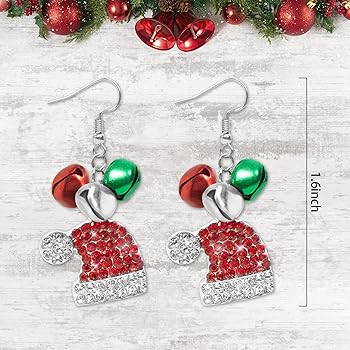 Orecchini albero di Natale: orecchini pendenti rossi con smeraldo - Italia