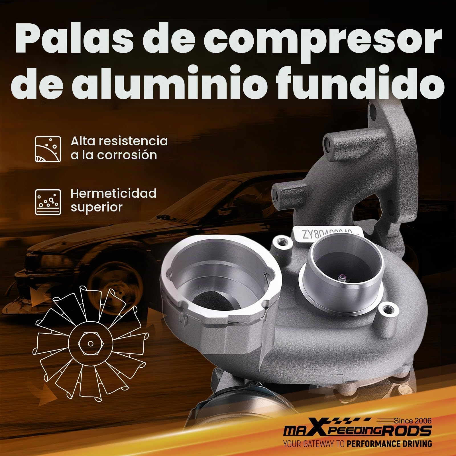 maXpeedingrods Turbocompresor GT1749V 724930- para 2.0TDI Motor BKD/AZV/BKP, Turbo 136/140CV para Seat Altea Leon Toledo para Audi A3 para VW para Skoda 03G253019A 03G253014H 03G253010J