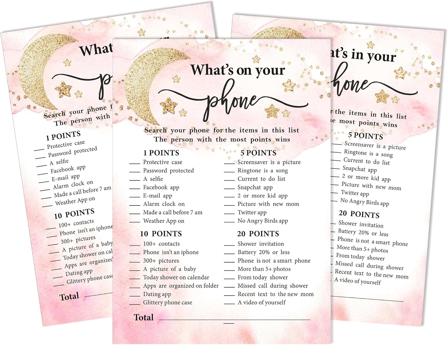 Glitter Star 50-Pack Who Said it Knows Daddy Best Baby Shower Game Cards Gender Reveal Fun Activity Cards
