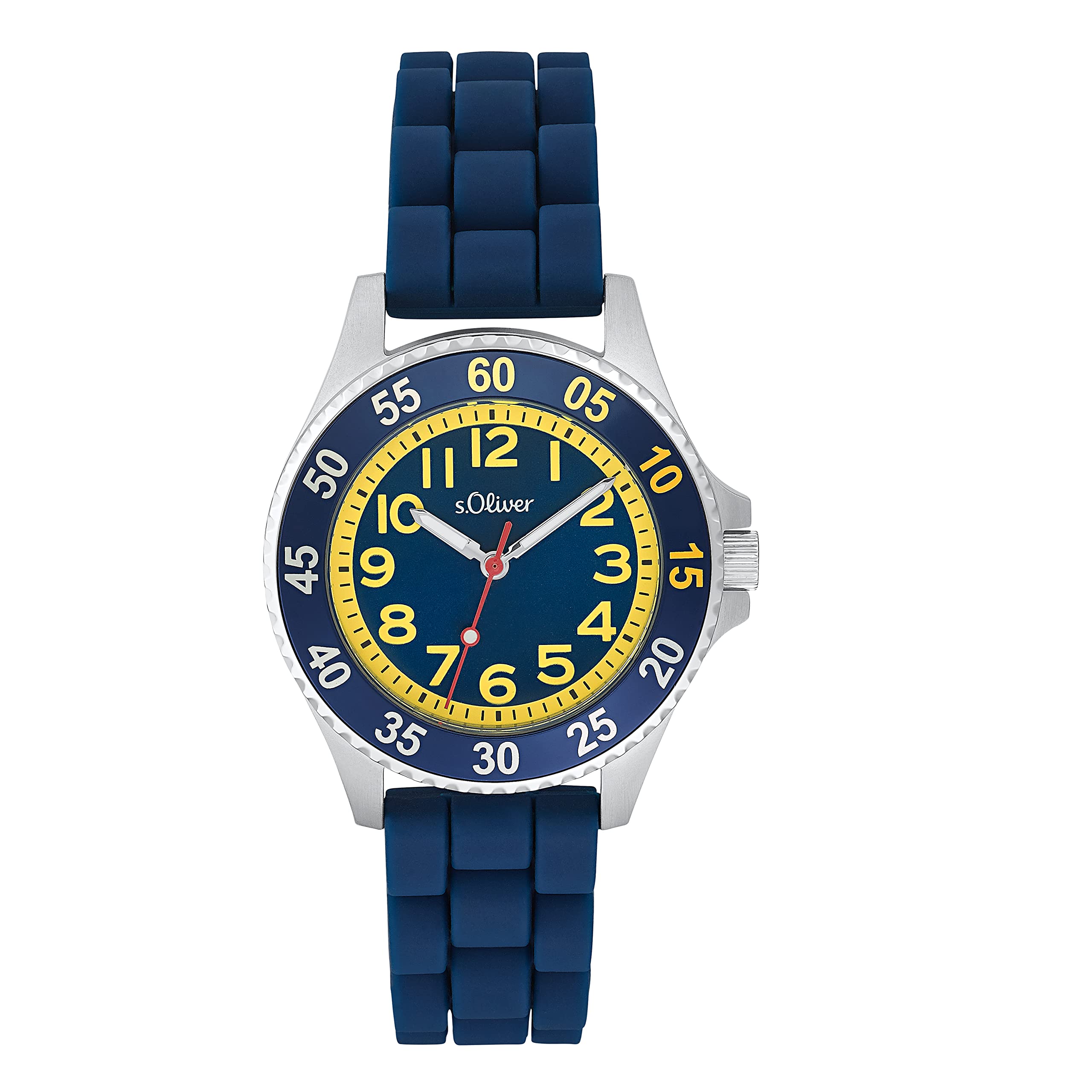 sOliver Orologio da polso per bambini, ragazze, ragazzi, orologio al quarzo analogico, con cinturino in silicone, impermeabile, fornito in una confezione regalo per orologio