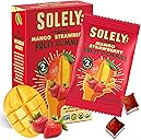 SOLELY Organic Mango & Strawberry Whole Fruit Gummies (Pack of 1 Box, 5 Bags per Box) - Real Fresh Fruit - Healthy Snacks for Adults & Kids - Non GMO, Vegan Snacks, Shelf Stable - 5 Bags (3.5 oz)