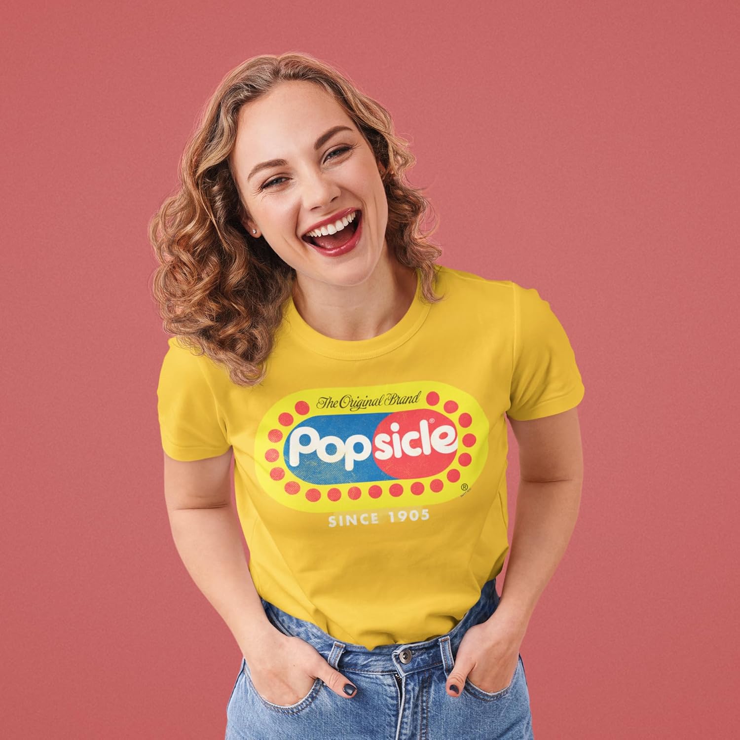 Popsicle® The Original Authentic Tee | Official Popsicle Logo Yellow Unisex Shirt - Image 3