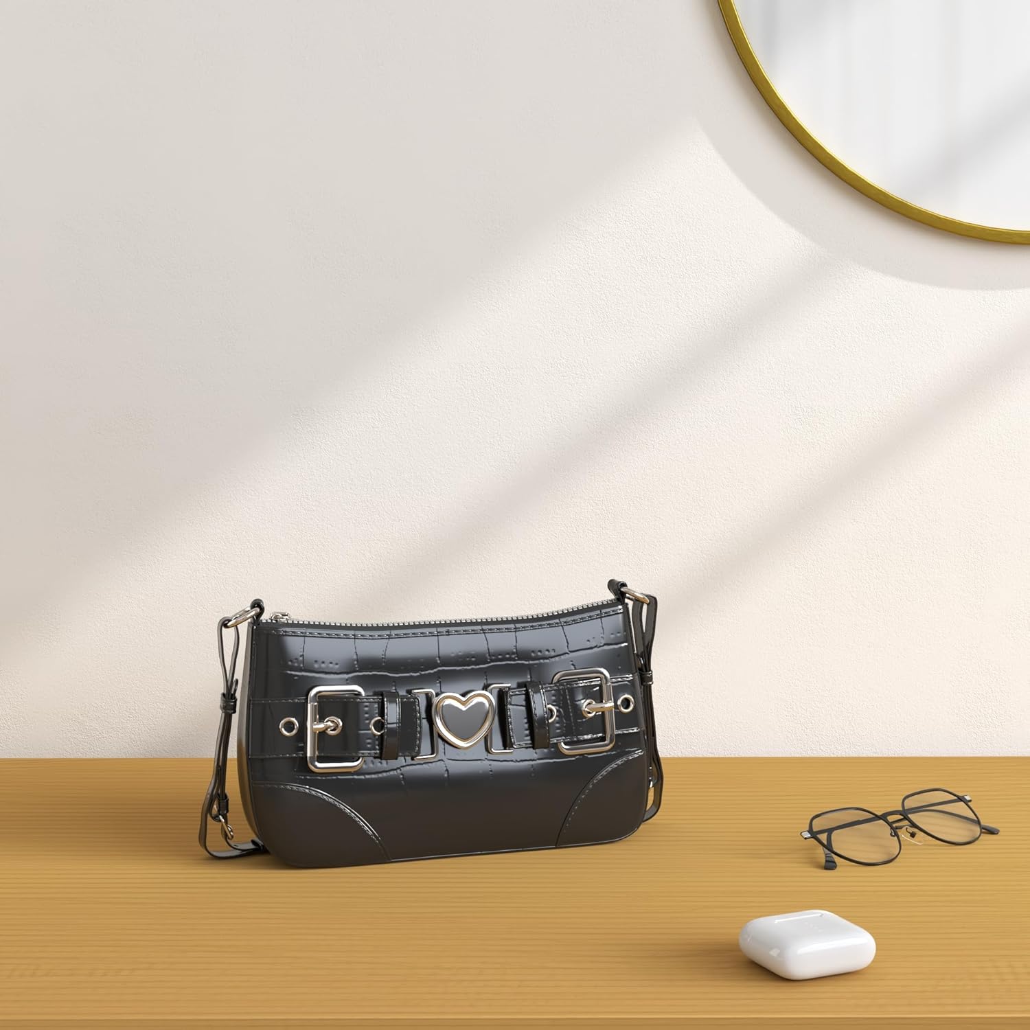 Punk Bag, Sourpuss Gothic Tote Purse Y2K Cool Style Trendy Women Shoulder Bags Rock Fashion Girls Handbag - Image 3