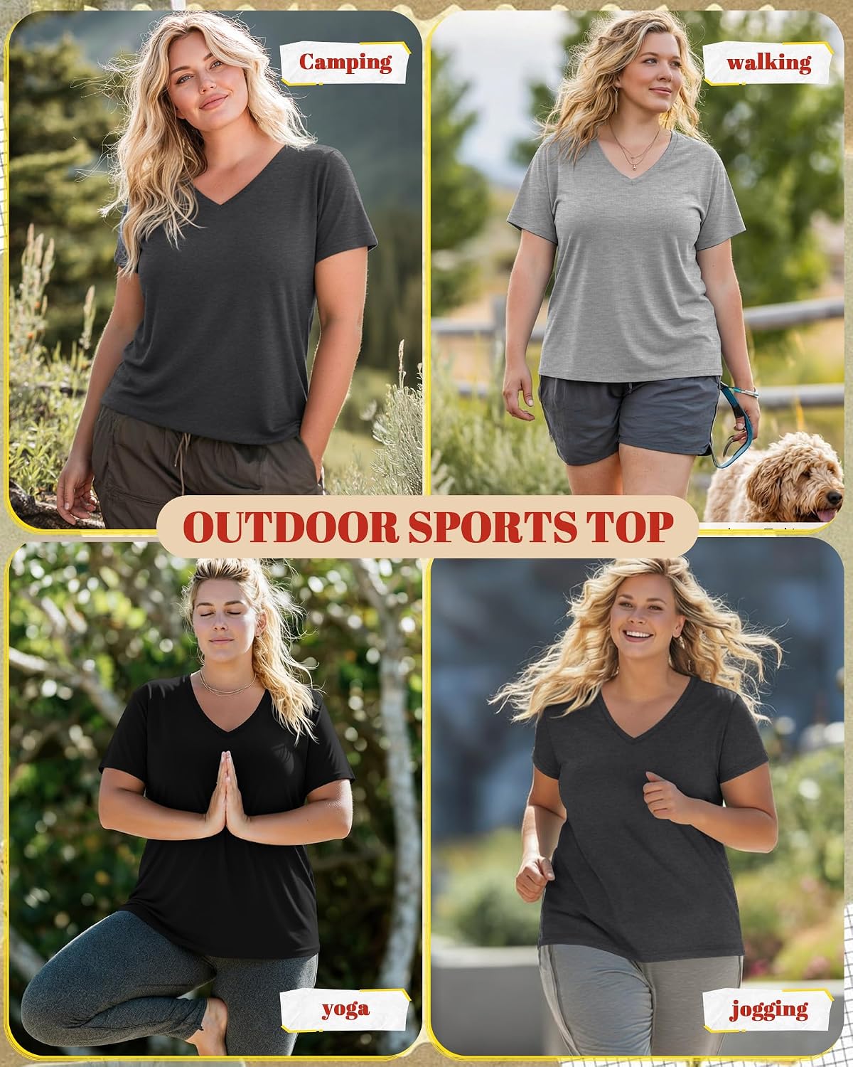 Neer 3 Pack Women's Plus Size T Shirts Short Sleeve V Neck Tops Solid Flat Hem Basic Loose Causal Tees