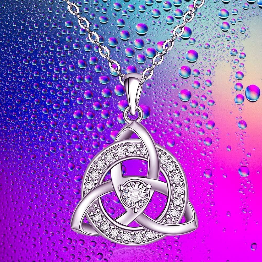 Celtic Knot Necklace Celtic Necklaces for Women Mom and Daughter Love Pendant Sterling Silver Mothers Day Necklace Triquetra Irish Trinity Simple - Image 6