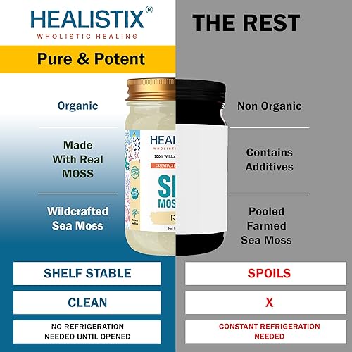 Miniatura 4 de Healistix - Gel de musgo marino crudo 16 onzas  Exquisitamente elaborado a partir de musgo marino irlandés elaborado en las aguas prístinas de Santa