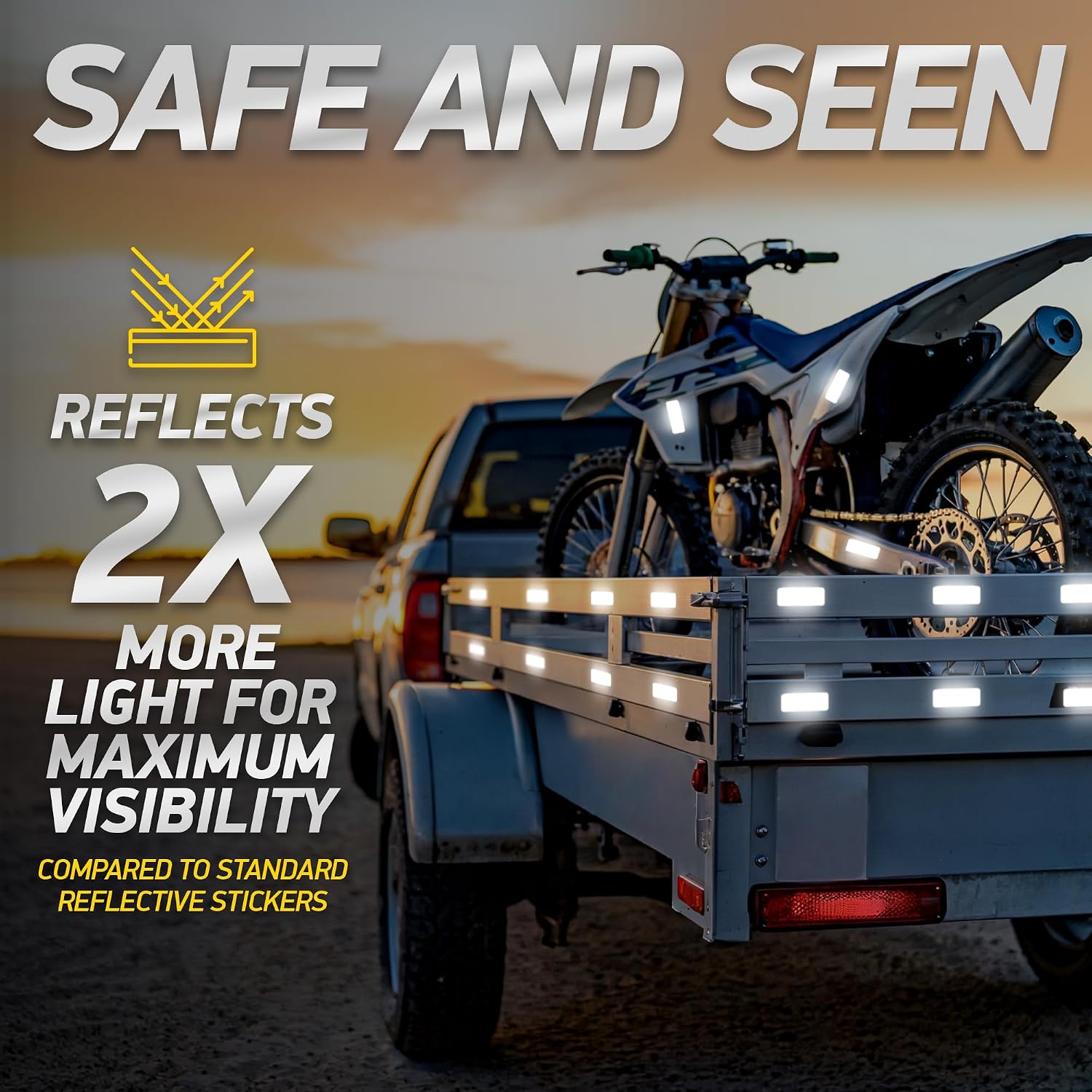 Reflective Safety Tape Stickers | 3M Diamond Grade | Mixed Colors | 1.2″ x 3.15″ | 20-Pack | Safety Warning Tape for Helmets, Cars, Mailboxes & More