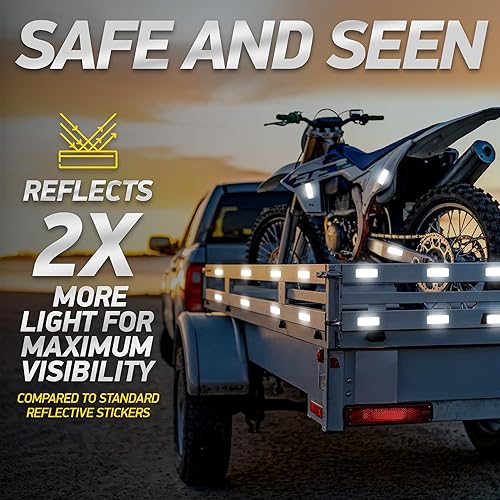 Miniatura 6 de Byllstore Adhesivos reflectantes de cinta de seguridad  Grado de diamante 3M  Amarillo-Verde  1.2 pulgadas x 3.15 pulgadas  Paquete de 20  Cinta de