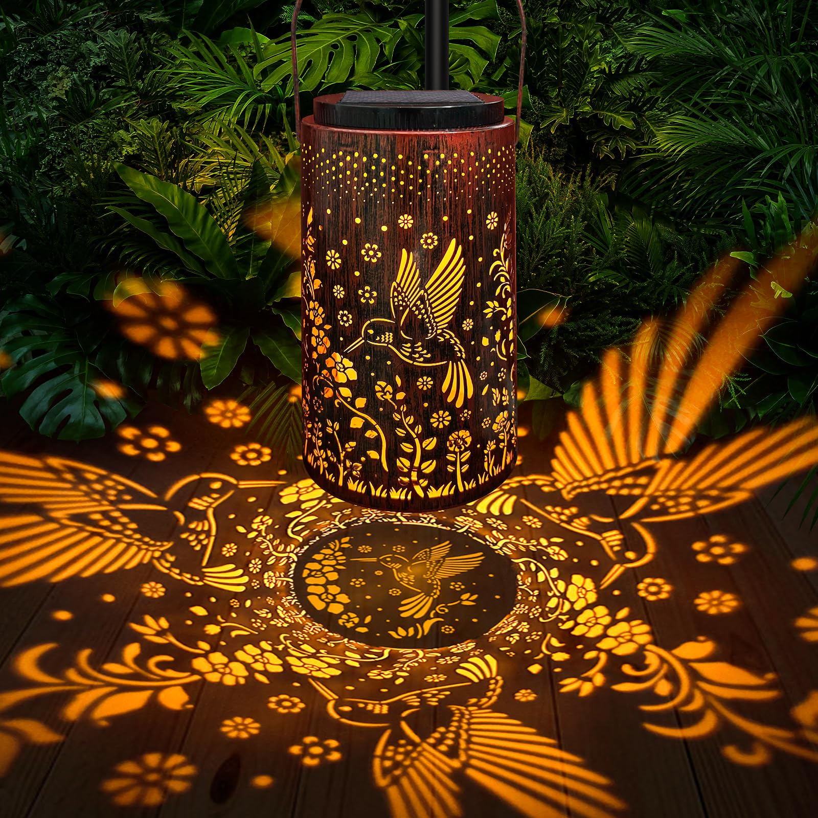 SHEDALED Solar Lanterns Outdoor 2Pack, Upgraded Amber & White Light Modes Adjustable - Image 3