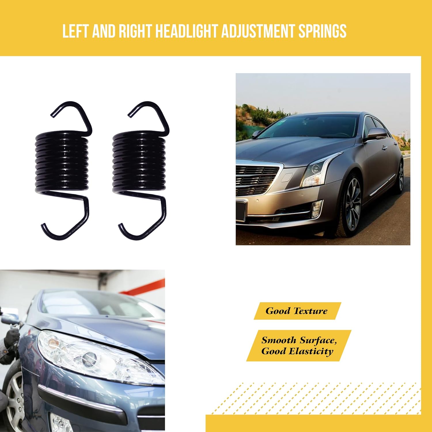 459461 Left & Right Headlight Adjustment Springs for Chevy Express, Cadillac, GMC, Oldsmobile - Durable & Easy Install