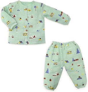 HONCHO BABY - Organic Cotton Muslin Full Sleeves Top and Pant | Sleepsuits | Boys & Girls | Pyjama Set | Lounge Sets| 0 Mo... Price In India