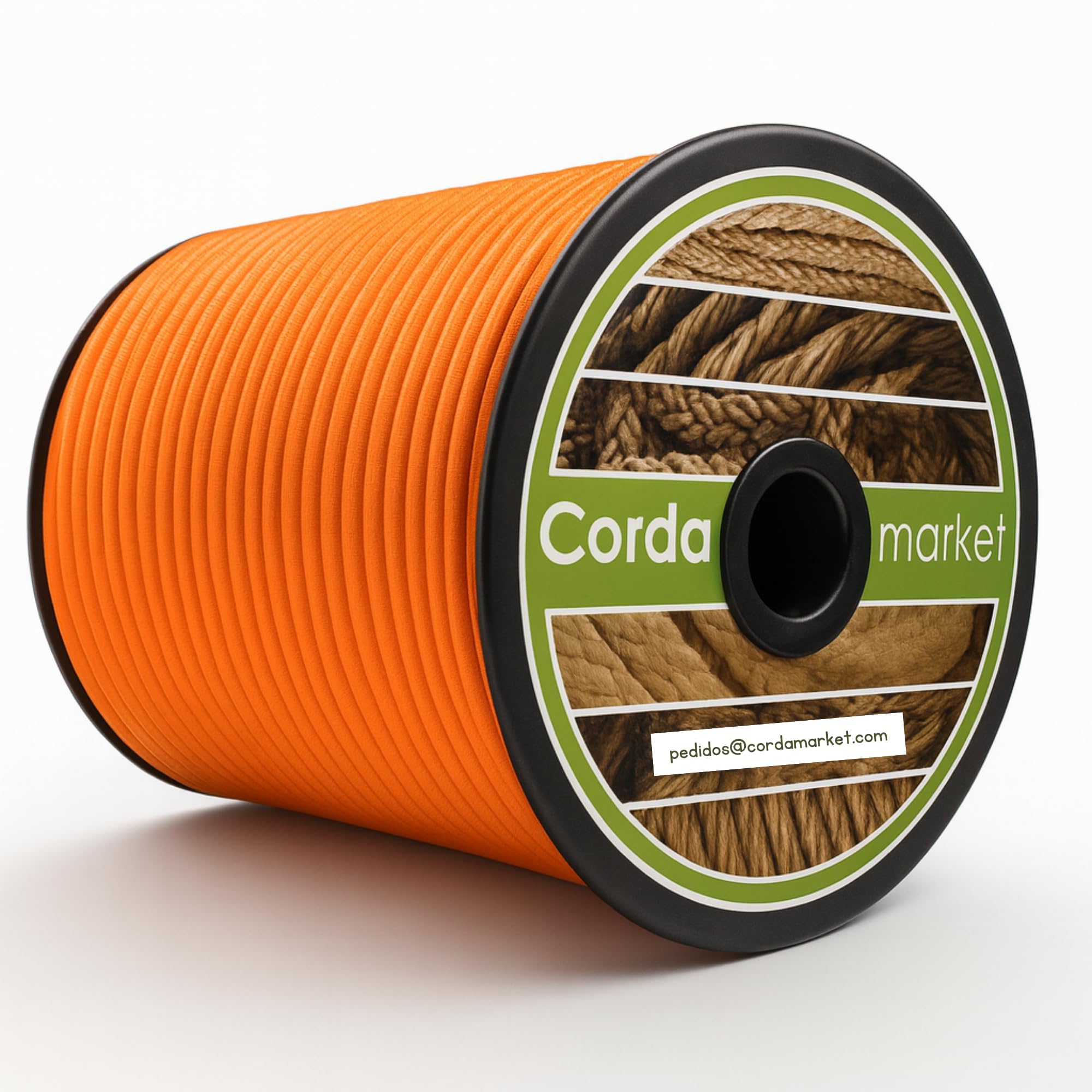 Cordamarket 8 mm Caoutchouc élastique, Adultes Unisexe, Orange Fluor, 50 m