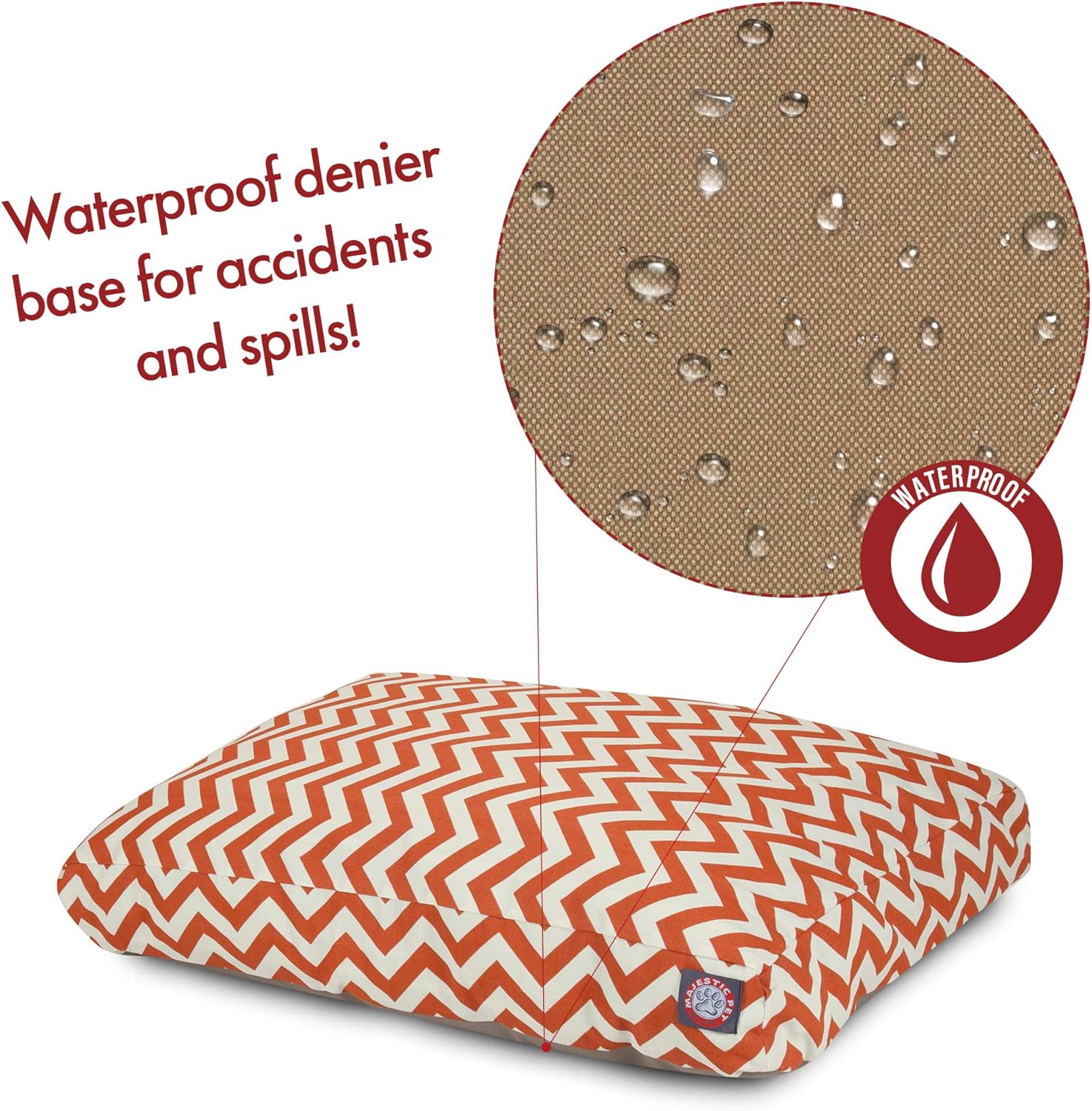 review Burnt Orange Chevron Medium Rectangle Indoor Outdoor Pet Dog Bed With Removable Washable Cover By Majestic Pet Products
