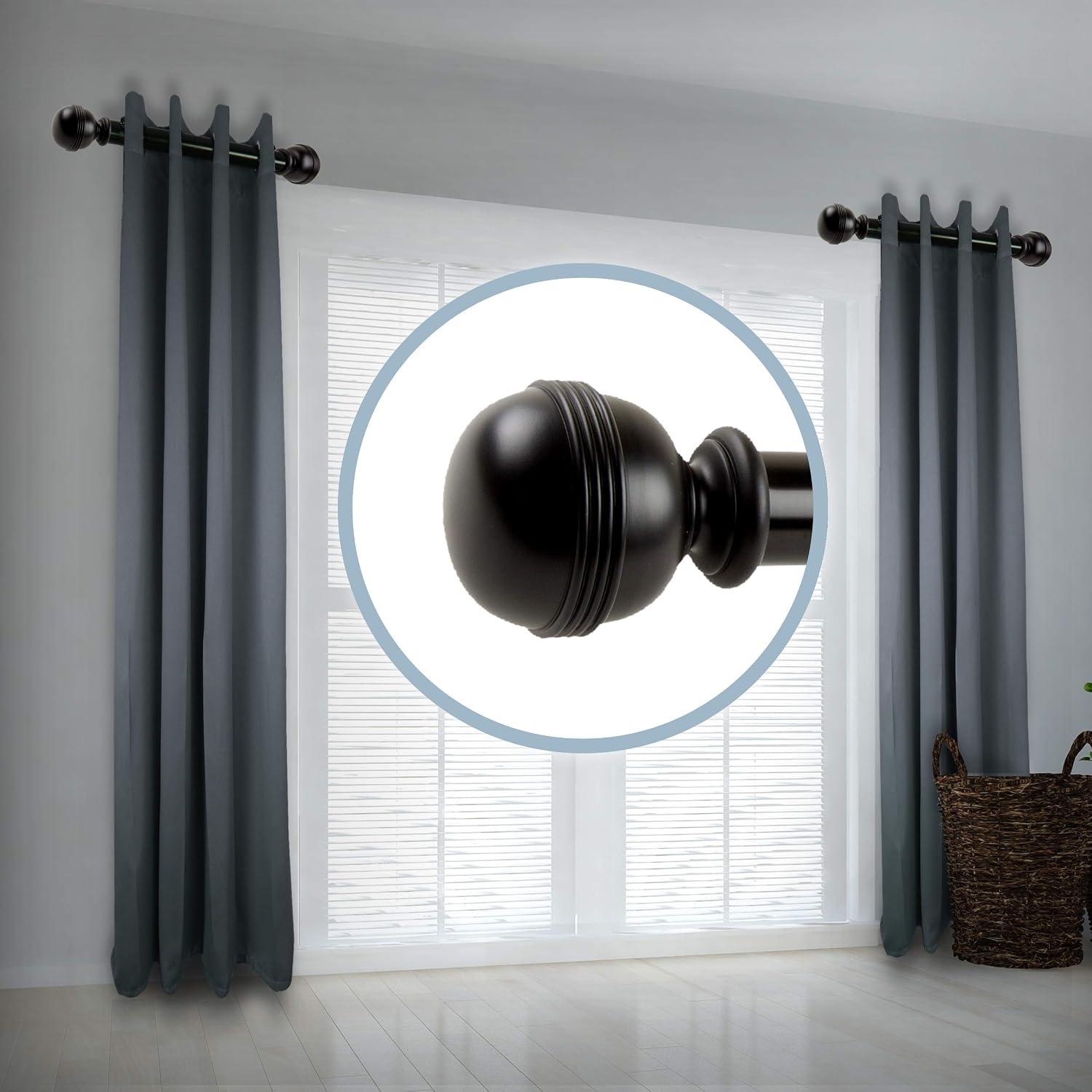 Amazon.com: A&F Rod Decor - Pommel 1.5" Side Curtain Rod 12-20 inch