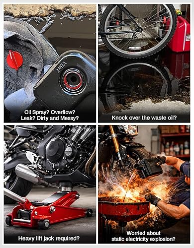 Miniatura 3 de TCT-MOTORPARTS Bandeja de drenaje de aceite con boquilla ABS de perfil bajo apto para Harley 1984-2020 Heritage Classic FLHC Low Rider FXLR; Road