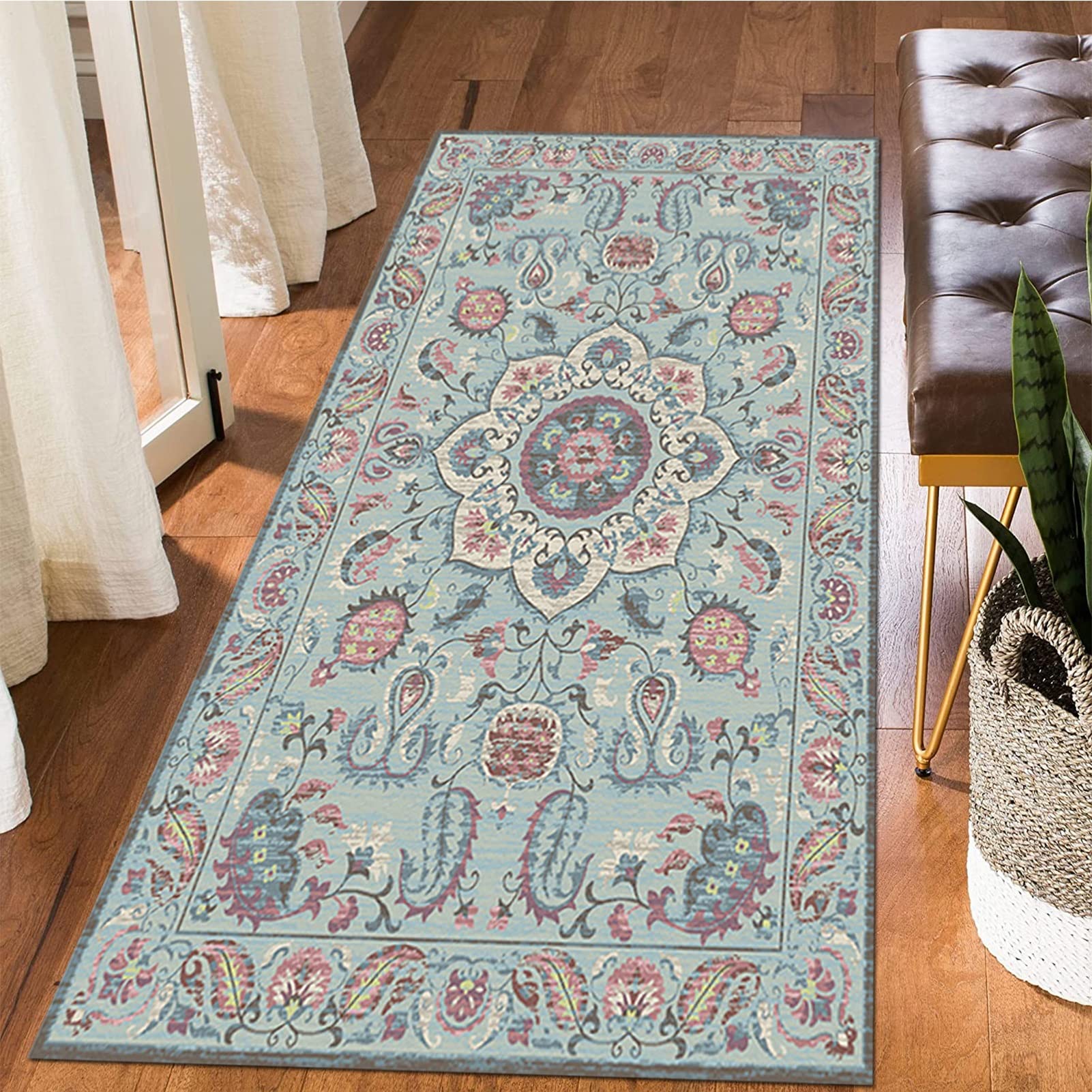 Tappeto Lungo Per Corridoio, Morbido E Lavabile, Dimensioni Personalizzabili (es. 100x600 Cm), Tessuto Poliestere/cotone, Antiscivolo, Design Vintage