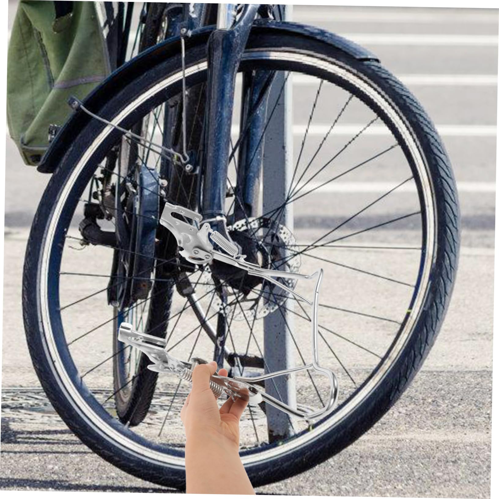 Anneome Béquille Double Réglable en Acier pour Électrique Support Stable et Solide pour Stationnement Accessoire de Scooter Électrique Compatible Divers Modèles
