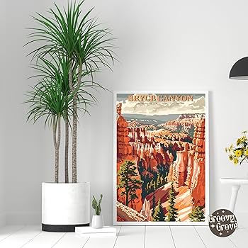 Amazon.com: GroovyGrove Bryce Canyon National Park Poster Wall Art