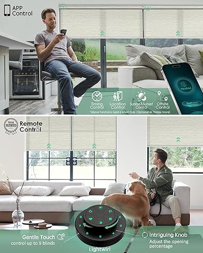 Miniatura 106 de Yoolax Persianas motorizadas con control remoto, persianas inteligentes opacas para ventanas, persianas enrollables motorizadas, persianas Tela