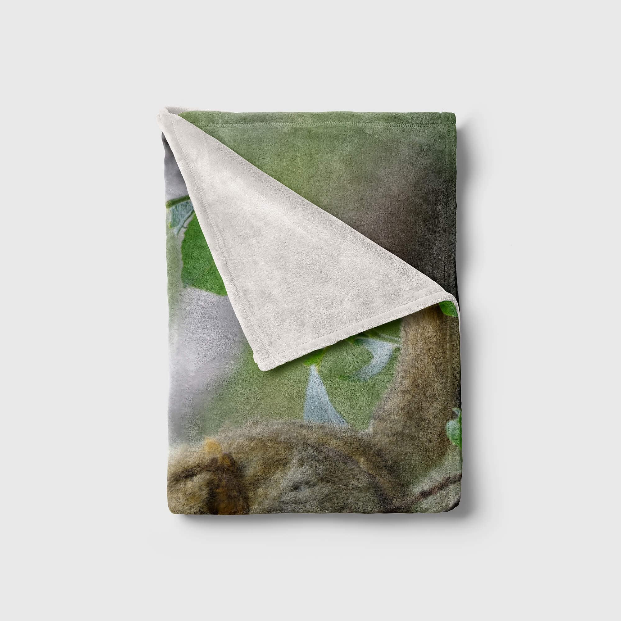 Handtuch Strandhandtuch Saunatuch Kuscheldecke mit Tiermotiv Kleiner Äffchen Ma Größe 180 x 130 cm (Tagesdecke - Sherpa Flies)