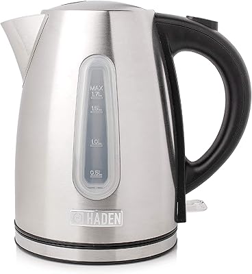 Haden Stoke 1.7L Electric Kettle – Brushed Stainless Steel, Rapid Boil, Cordless Kettle with 360° Swivel Base, Lightweight, Safe Water Boiler for Home, Kitchen, Tea, and Coffee