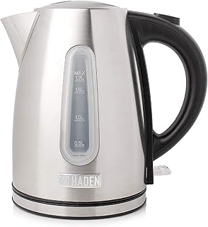 Haden Stoke 1.7L Electric Kettle - Brushed Stainless Steel, Rapid Boil, Cordless Kettle with 360° Swivel Base, Lightweight, Safe Water Boiler for Home, Kitchen, Tea, and Coffee