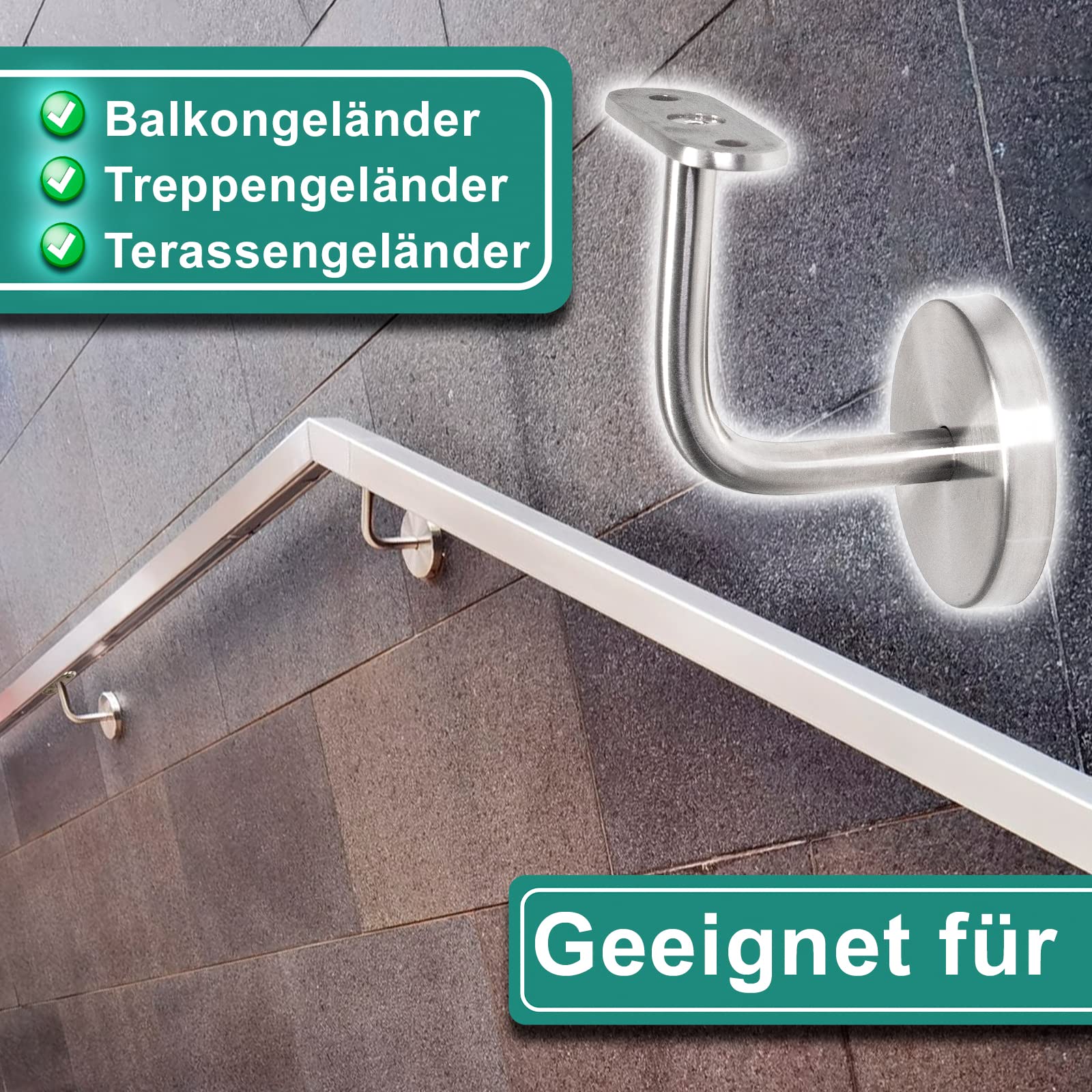 Trapleuning Houder Lasmodel met 3 Gaten 7mm Staal