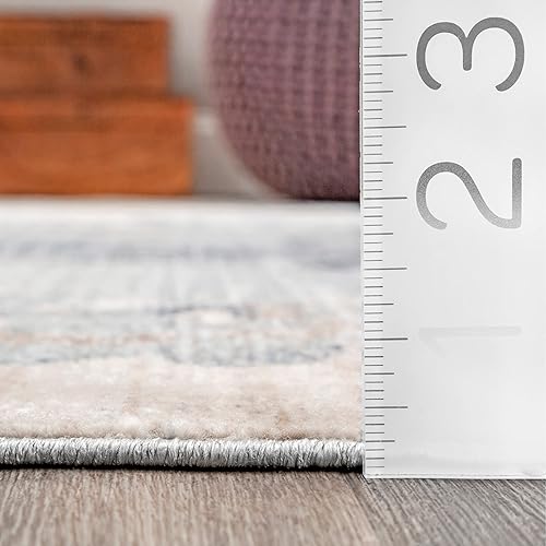 Miniatura 2 de nuLOOM Rivera - Alfombra abstracta de 6 pies, redonda, color gris