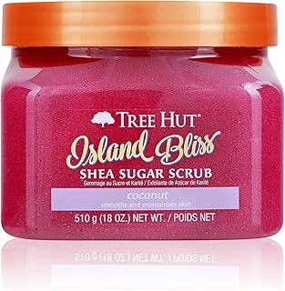 Tree Hut Island Bliss Shea Sugar Scrub, 18 oz, Ultra Hydrating and Exfoliating Scrub for Nourishing Essential Body Care