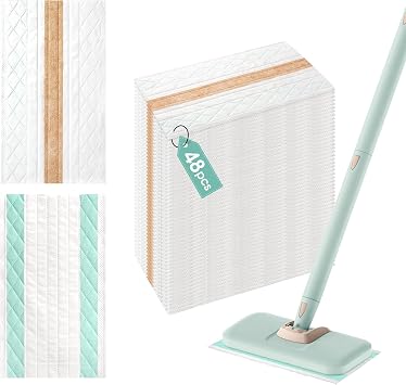 Newbealer 48 PCS Disposable Mop Pads for NB602N Steam Mop | Floor Cleaning Pads, Mopping Cloth Refills for Multi-Surface Cleaning