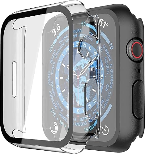 Miniatura 38 de Misxi Paquete de 2 fundas rígidas de PC con protector de pantalla de vidrio templado compatible con Apple Watch Series 3 y 2, 42mm, funda protectora