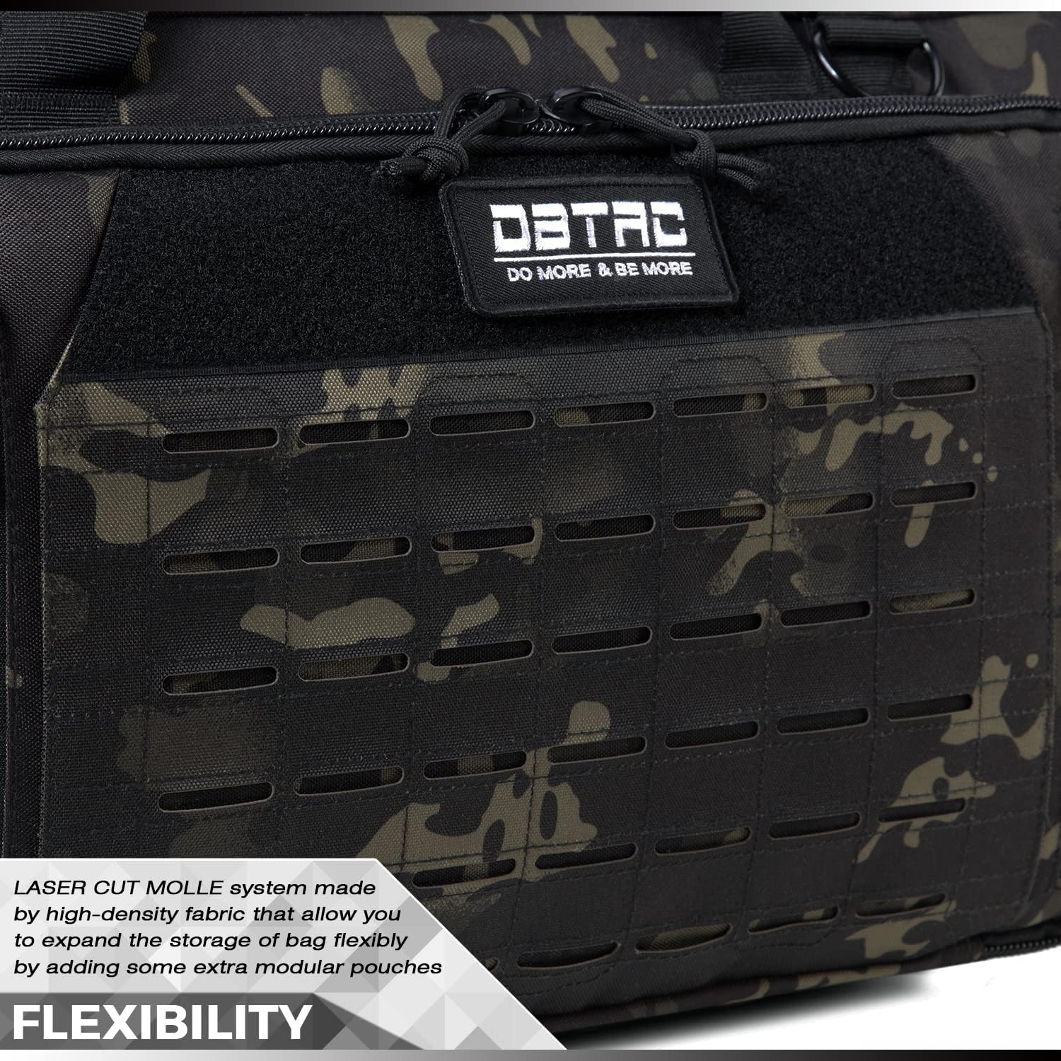 DBTAC Tactical Double Rifle Bag 36" + Tactical Range Bag Small (Black Camo)