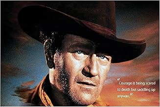 John Wayne Poster Motivational Quote Posters Inspirational Western Movies Cowboy Memorabilia Hollywood Duke Decor Wall Art Growth Iconic Vintage Print Picture Johnny Collectible Quotes Autograph P132