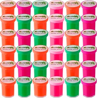 Mini Noise Putty Slime - (Pack of 48) Slime Party Favors Sludge for Kids All Ages, Boys & Girls, Bulk Neon Silly Noise Putty for Goodie Bag Party Supplies, Stocking Stuffers