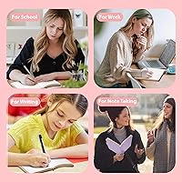 Vista 6 de CAGIE Lined Journal Notebook for Women and Girls 256 Pages Cute Diary with Heart-Shaped Leather Journals for Writing A5 Soft Cover Notebooks for