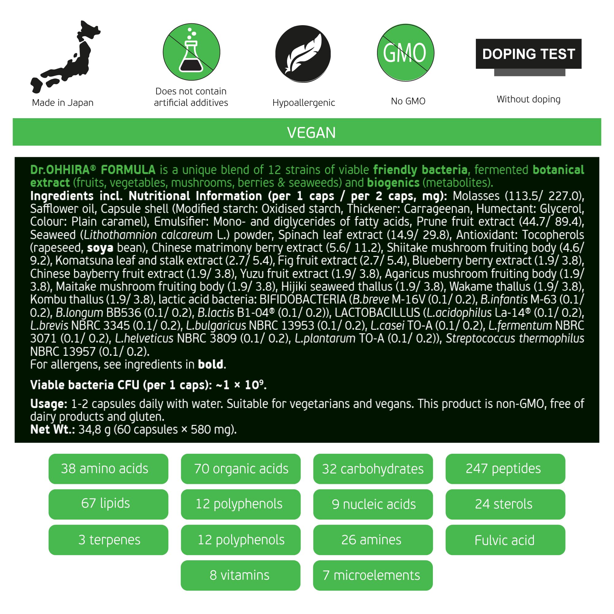 Standard – Integratore Alimentare con Probiotici e Postbiotici OM-X®, 1 Miliardo UFC, 12 Colture Batteriche Vive, Fermentazione Naturale 3 Anni, 60 Capsule