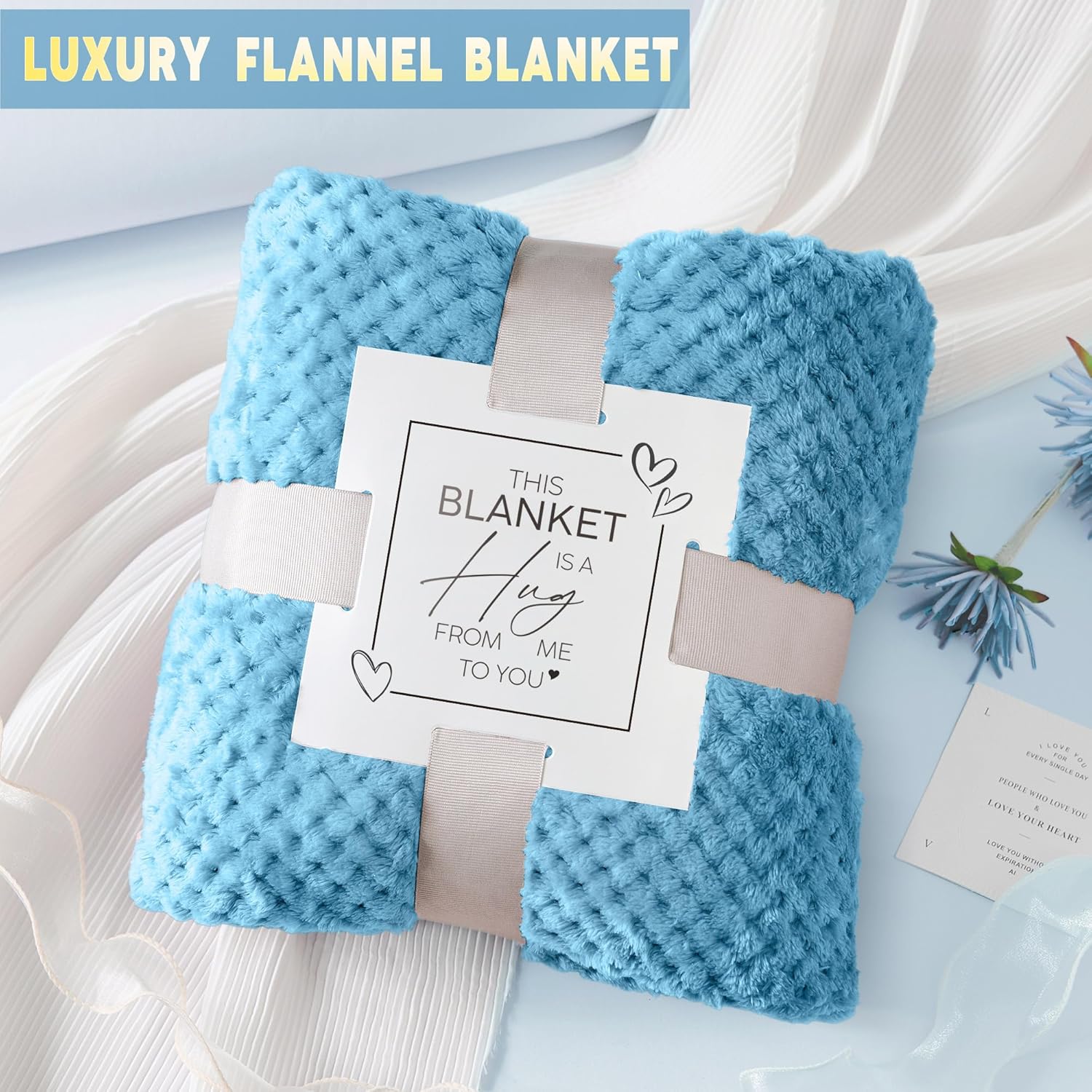 Self Care Get Well Soon Gifts for Women, Luxury Ocean Spa Gift Basket with Flannel Blanket - Unique Birthday Christmas Mother's Valentines Day Gifts for Mom Wife Girlfriend Best Friend Sister Her - Image 4