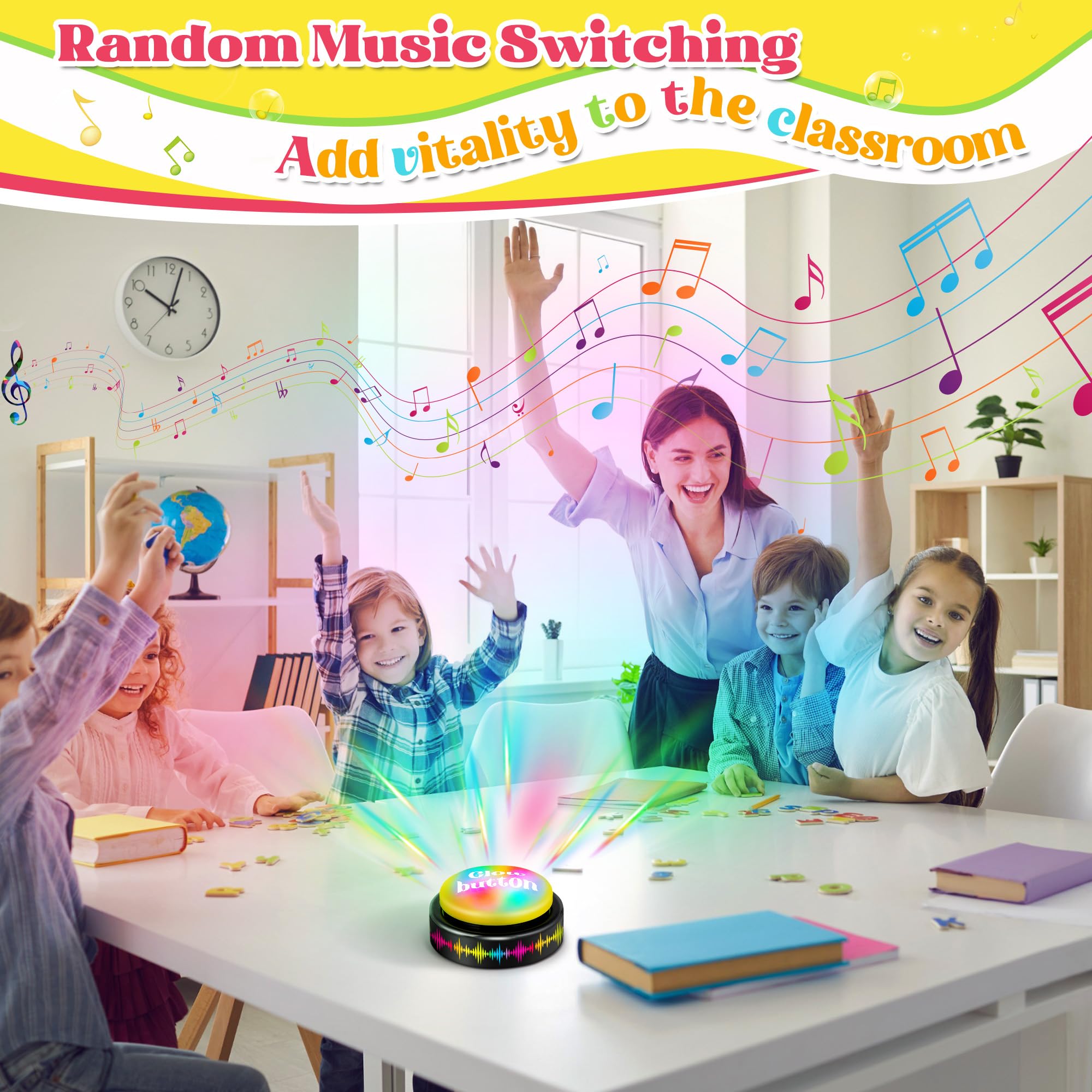 Feekoon 2 Stück Tanzparty-Taste, spielt 10 EDM-Tracks ab, 30 Sekunden leuchtende Tanzbomben-Taste mit Batterien, lustiges Gag-Geschenk für Büro, Klassenzimmer, Lehrer, Kollegen und Freunde