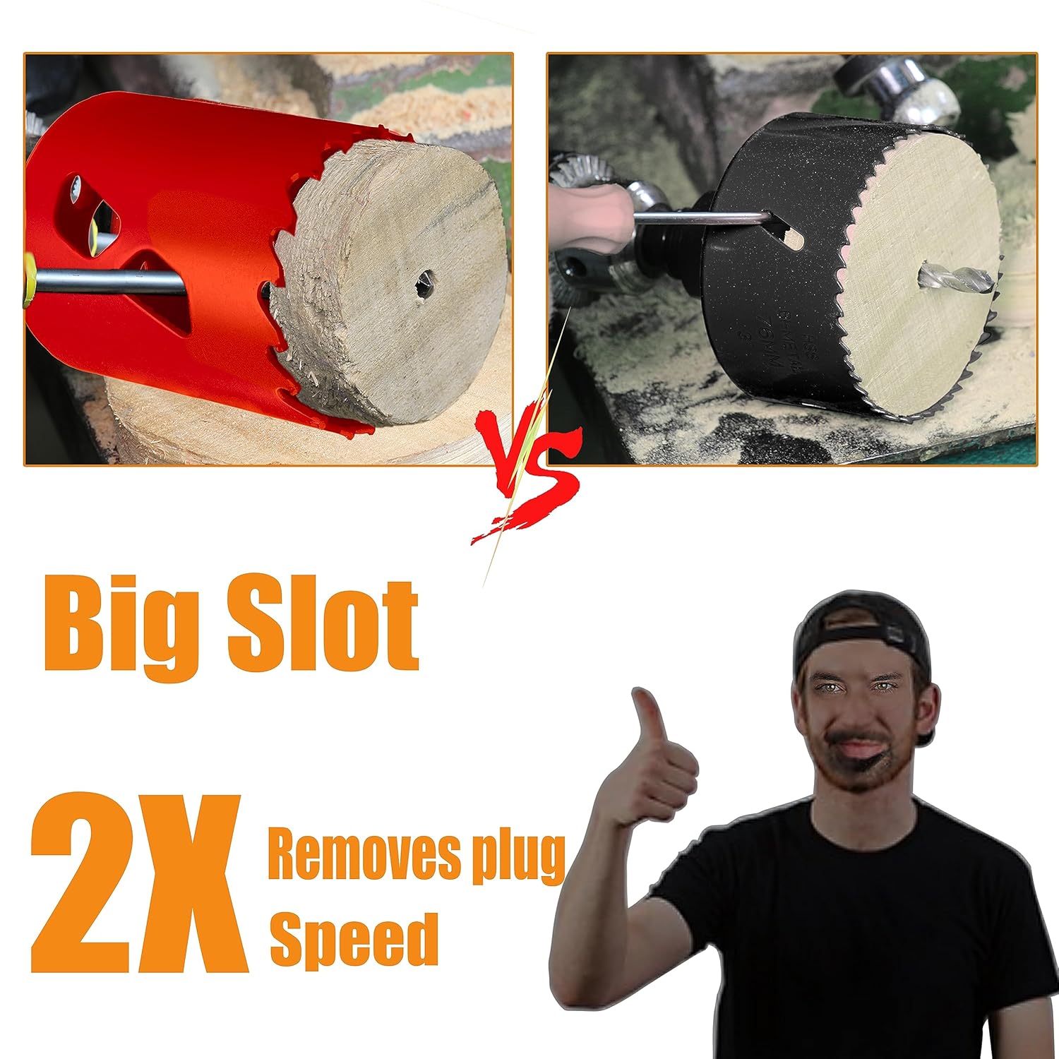 5-1/4 inch Carbide Hole Saw Bit Deep Cutting 2.36” for Multiple Material Hardy Plank Nail Embedded Wood Air Brick Up to 30X Longer Life